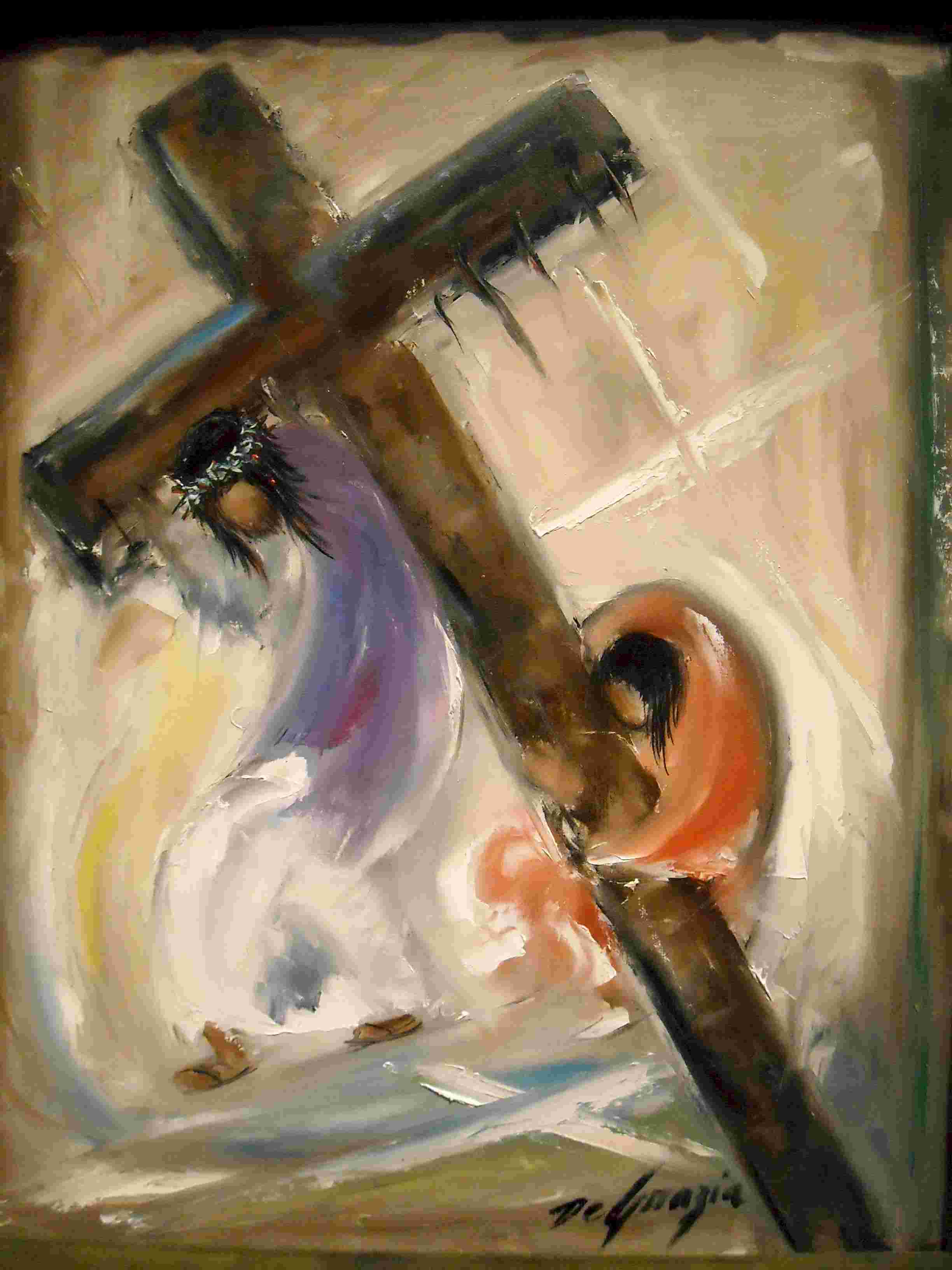 Simon van Sirene help Jezus' kruis dragen